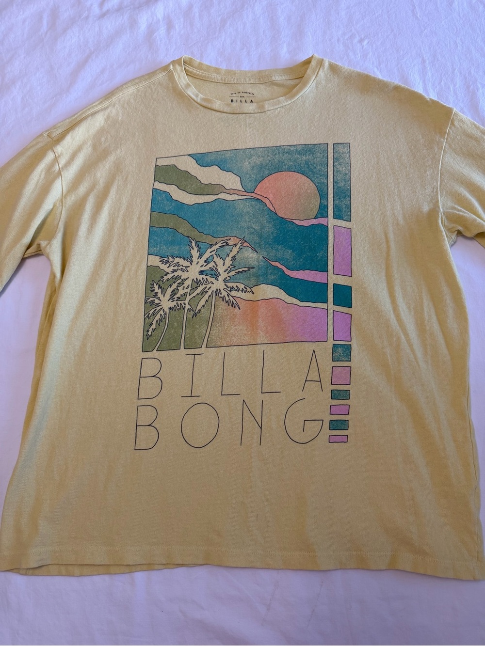Billabong Pale Yellow Sunset Graphic Tee